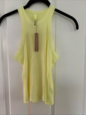 Skims Sleeveless Ribbed Tank Top in Lemonade NWT S-
